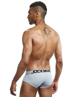 Эластичные брифы на заниженной посадке серого цвета JOCKMAIL RTJM2023-3